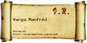 Varga Manfréd névjegykártya